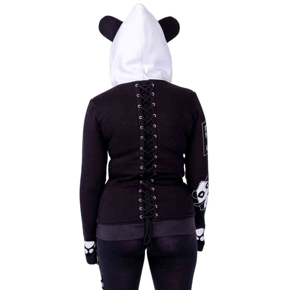 Killer Panda - KP LOST Veste zip à capuche - Blanc/Noir